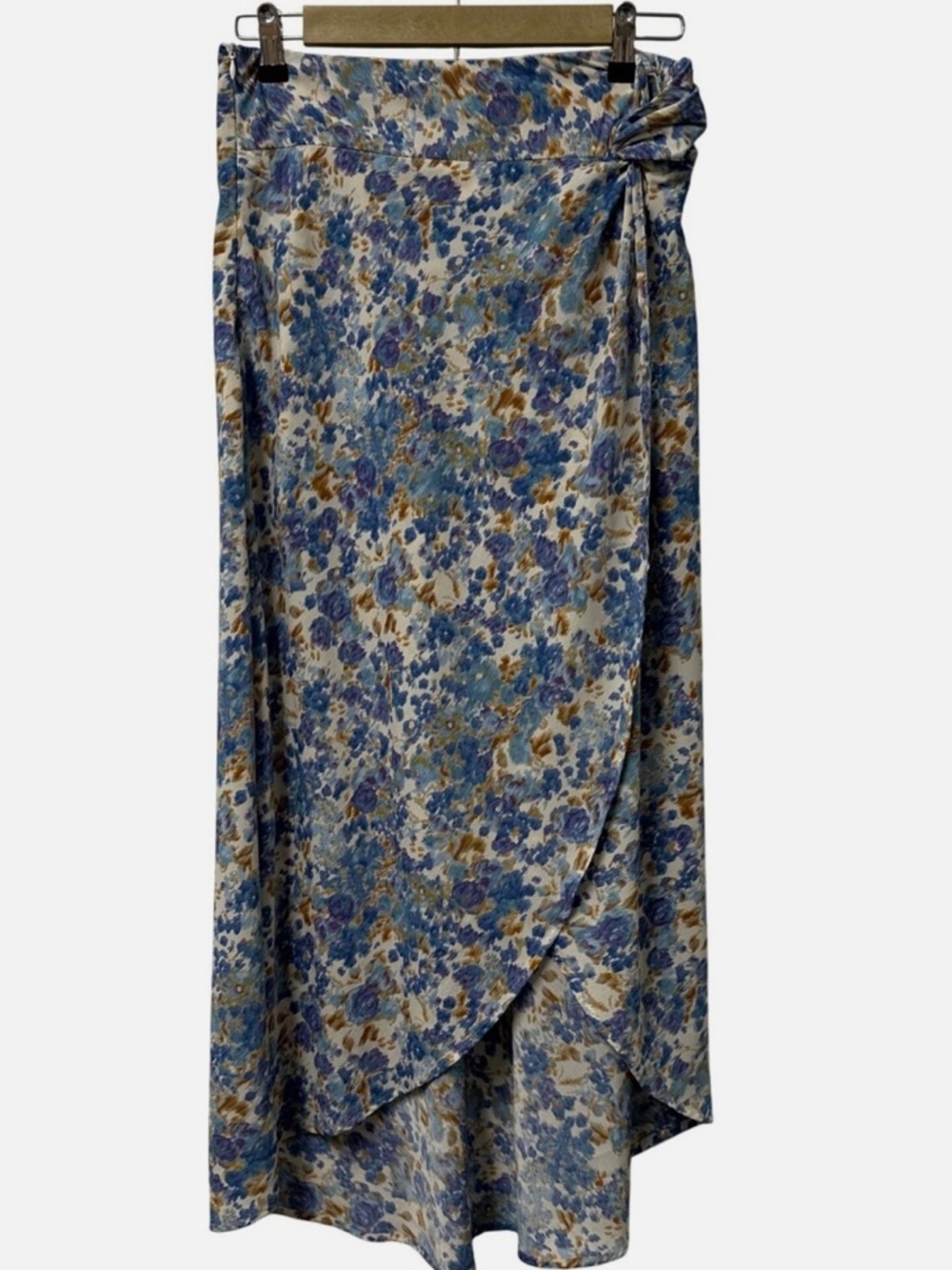 Lush wrap Blue Floral Maxi Skirt
